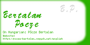 bertalan pocze business card